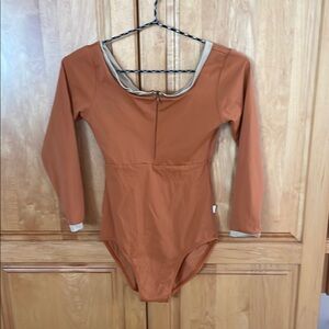 Class In Leotard Orange Long Sleeve